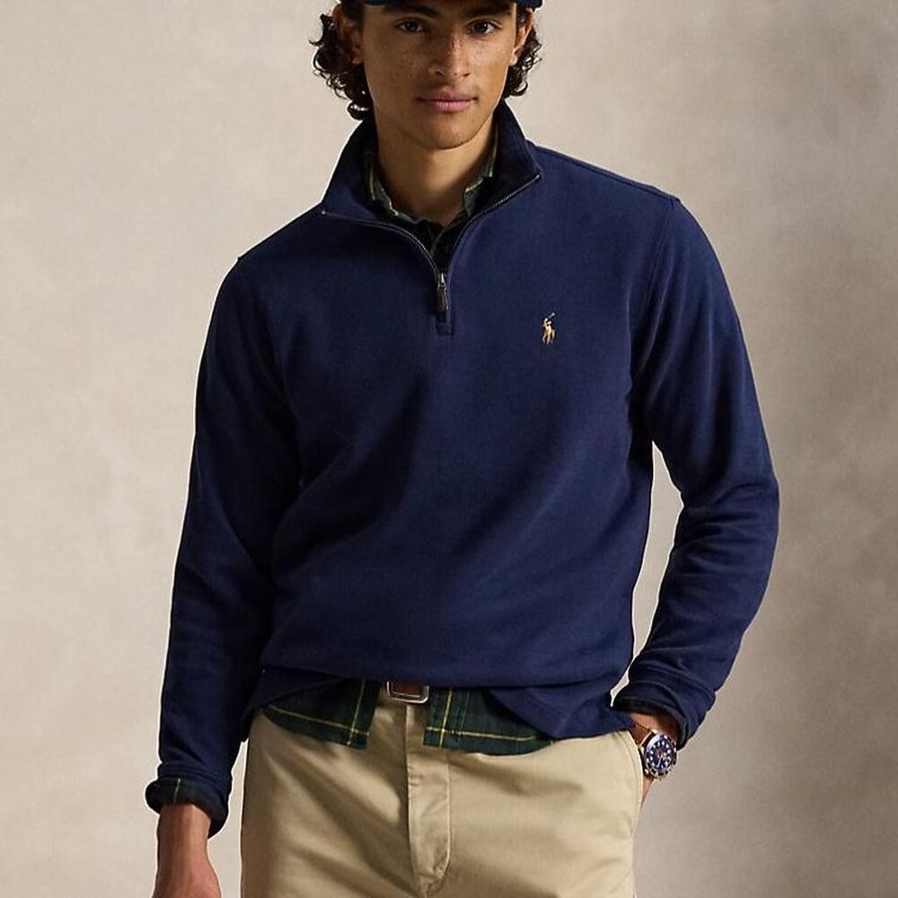 Polo Ralph Lauren Estate Rib Quarter Zip XL Navy Preppy Old Money Golf